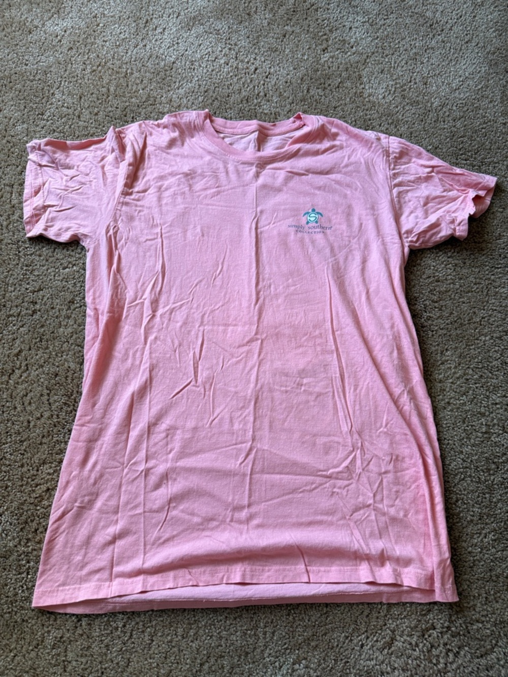 Simply Southern Pink Tee with Tropical Flip-Flop Graphic